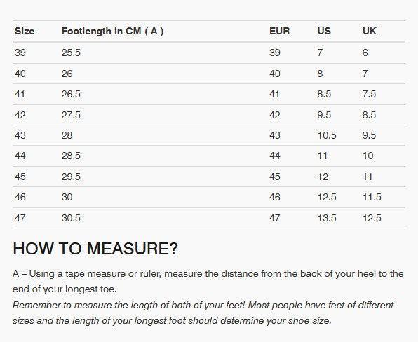 REV'IT! Pacer Shoes Size Guide