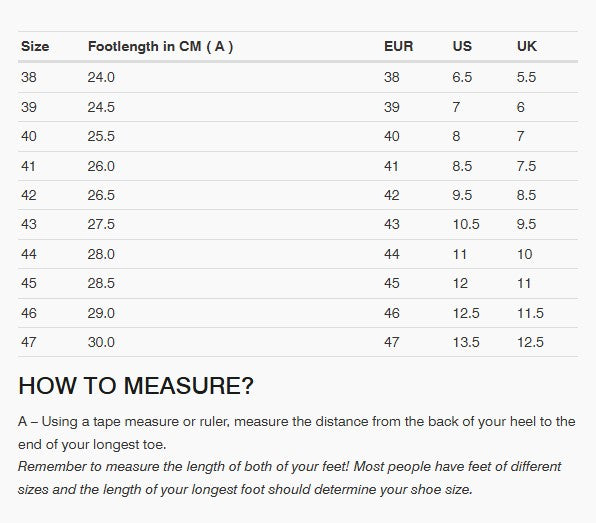 REV'IT! Pioneer GTX Boots Size Guide