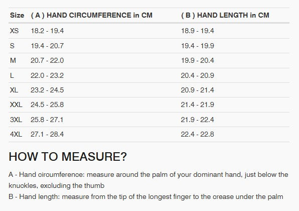 REV'IT! Endo Gloves Size Guide