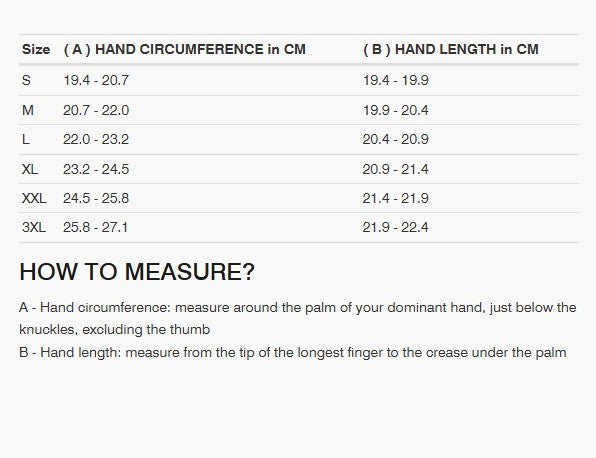 REV'IT! Cavern Gloves Size Guide