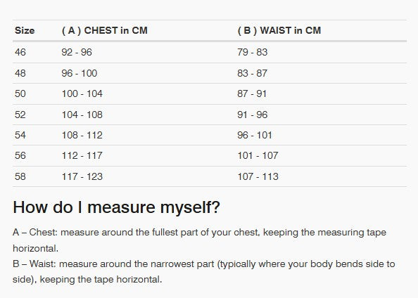 REV'IT! Huxley Jacket Size Guide