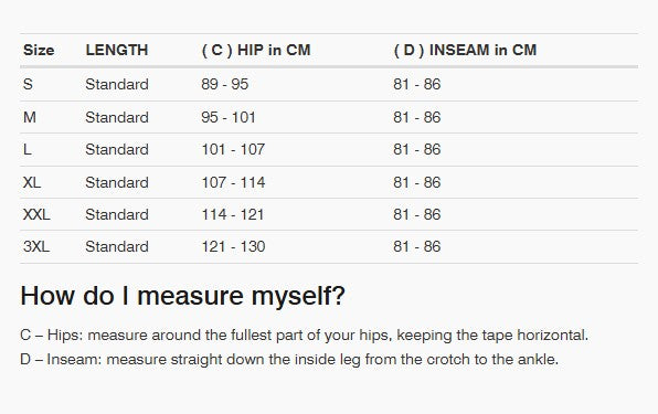 REV'IT! Surface Pants Size Guide